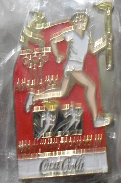 1996 Olympics Atlanta Torch Relay Pinback Coke