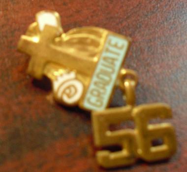 Vintage Religious Pinback Graduate 1956
