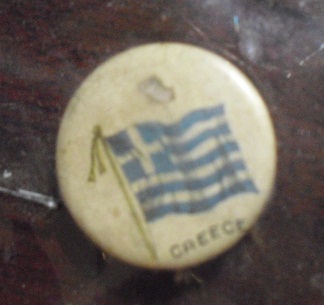 1890s Tin Tobacco Pinback - Greece
