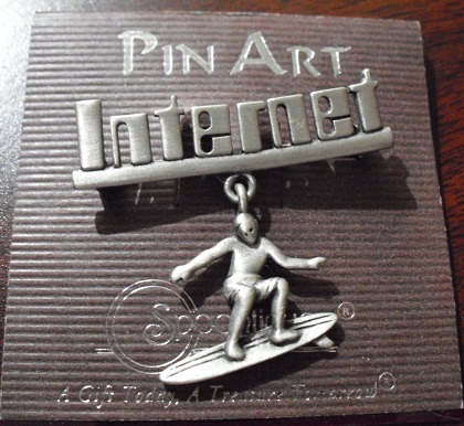 Spoontiques Pin Art Pinback - Internet