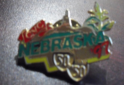 Modern Metal Pinback - Nebraska 50 in 50 1997