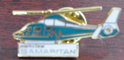 Modern Samaritan Helicopter Pinback