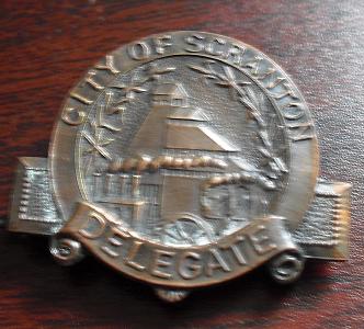Antique Bronze Medal Scranton Delegate