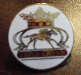 Modern Enameled Triple Crown Horse Racing Pinback