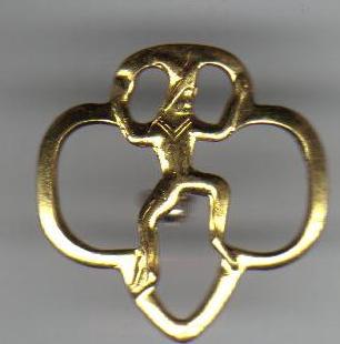 Vintage Gold Metal Man Symbol Pinback