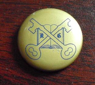 Vintage Tin Two Keys Logo Pinback
