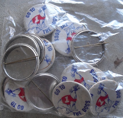 Lot of 14 MEtal Pinbacks - Go to the Dogs