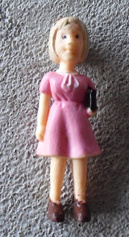 Miniature Plastic Girl Figurine 2" Tall