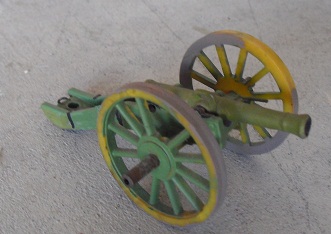 Vintage Plastic and Lead Toy Soldier Cannon