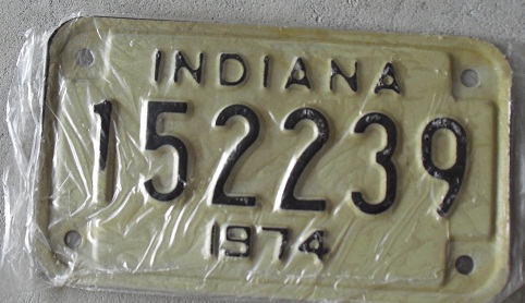 1974 Indiana Motorcycle License Plate - 152239