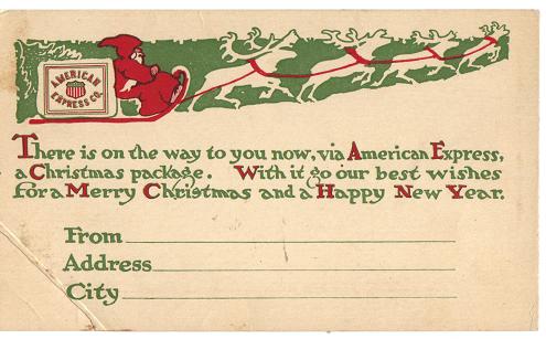 Vintage American Express Package Notice Card