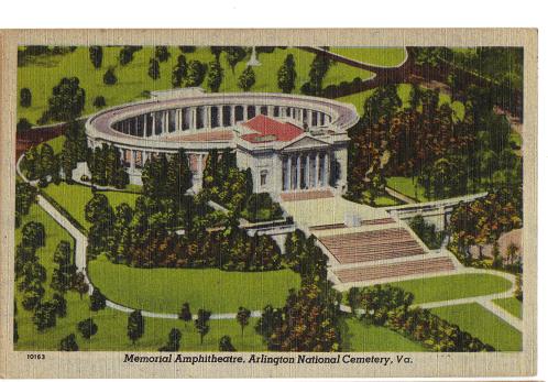 WWII Era Postcard Memorial Amphitheatre Virginia