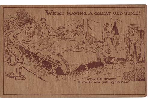 WWII Era Postcard Comic Army Soldiers