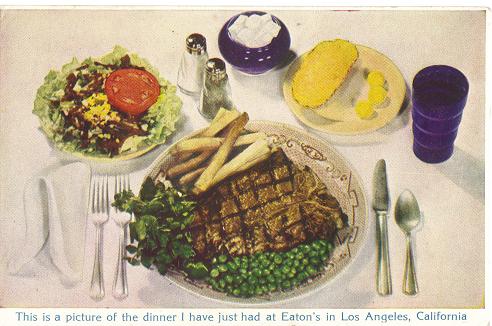 Vintage Postcard Eaton's Diner in Los Angeles