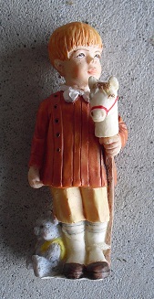 Resin Dollhouse Figurine Boy with Horse Toy