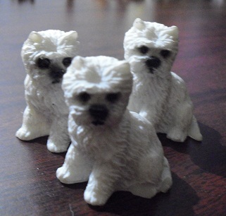 Lot of 3 Small Resin Scottie Dog Figurines