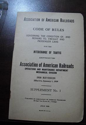 1938 American Railroads Code of Rules Booklet