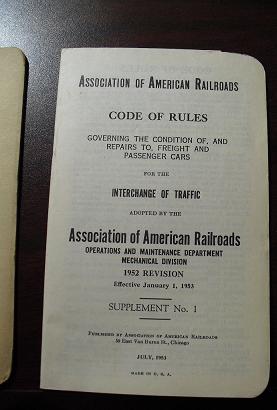 1952 American Railroads Code of Rules Booklet
