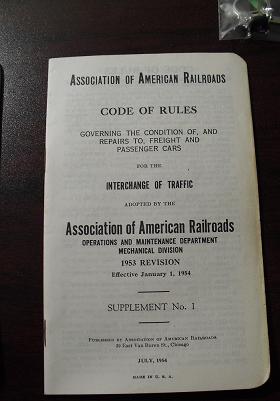 1953 American Railroads Code of Rules Booklet