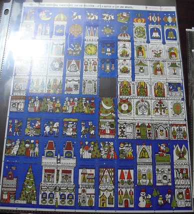 Partial Sheet 1970 TB American Lung Assoc Christmas Seals
