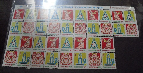 Lot of 1971 TB American Lung Assoc Christmas Seals