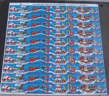 Full Sheet of 1972 Christmas Seals