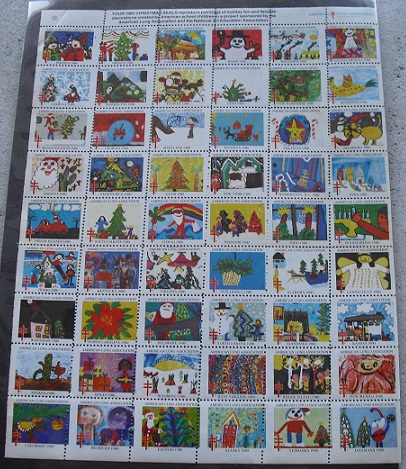 Full Sheet of 1980 Christmas Seals