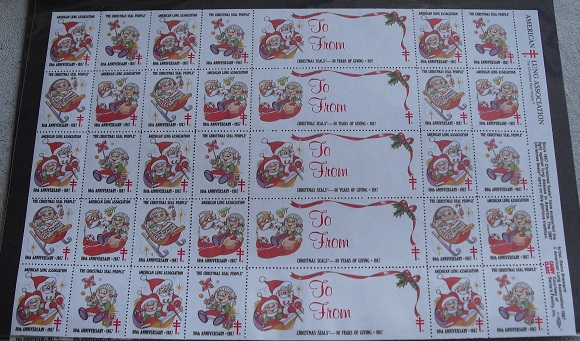 Full Sheet of 1987 Christmas Seals