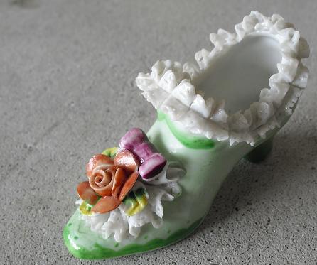Occupied Japan Porcelain Floral Collectible Shoe Figurine
