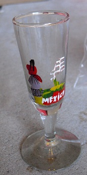 Cool Handpainted Mexico Glass Shot Glass