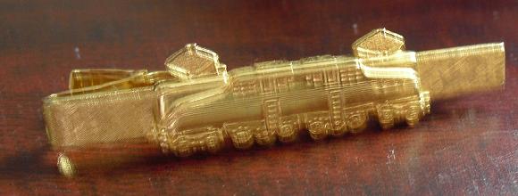 Unique Gold Tone Locomotive Tie Clip