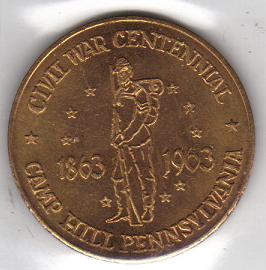 1963 Brass Camp Hill PA Civil War Token