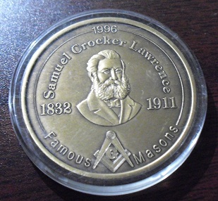 1996 Brass Coin - Famous Masons Samuel Crocker Lawrence