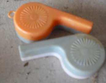 Lot of 2 Vintage Plastic Toy Whistles