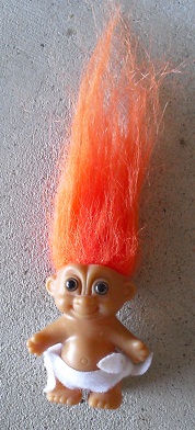 Small Russ Vinyl Baby Troll Figurine 2 1/4"