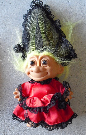 Russ Vinyl Girl Troll in Fancy Red Outfit 4 1/2"