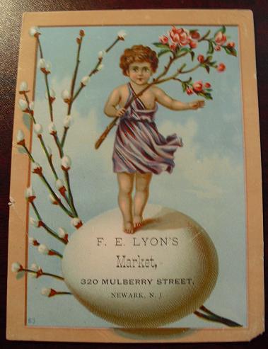 Victorian Trade Card F.E. Lyon's Market Newark NJ