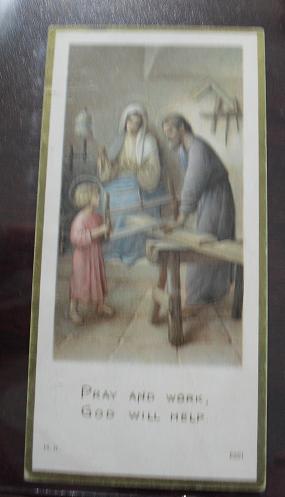 Vintage Religious Motto Card Pray and Wrok