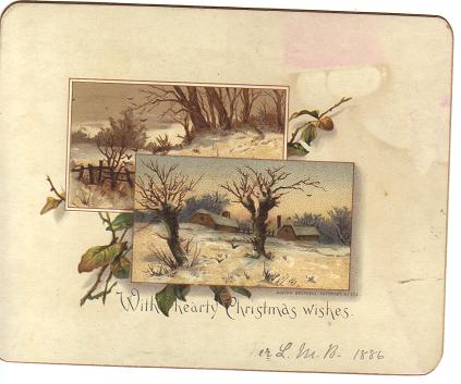 1886 Dated Victorian Christmas Card
