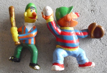 1980s Applause Bert and Ernie Baseball Figurines