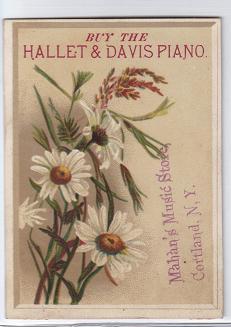 Victorian Trade Card - Hallet & Davis Piano