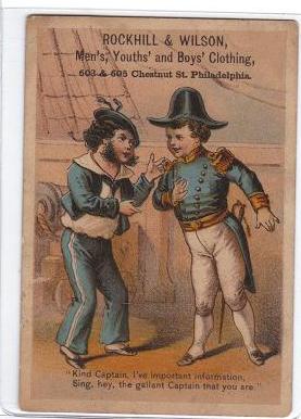 Victorian Trade Card Rockhill & Wilson Clothing