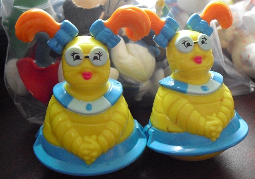 Lot of 2 Wobbler Cartoon Character Toys