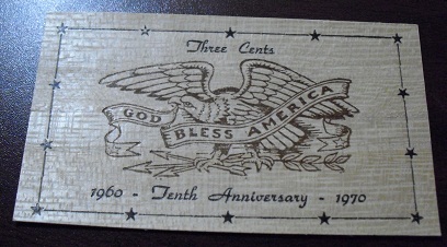 1970 Wooden Nickel Bill - Three Cents