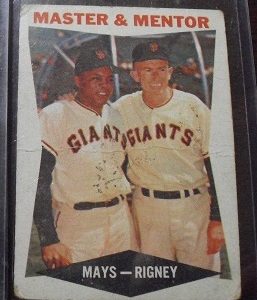 1960 Topps Willie Mays Bill Rigney Card #7