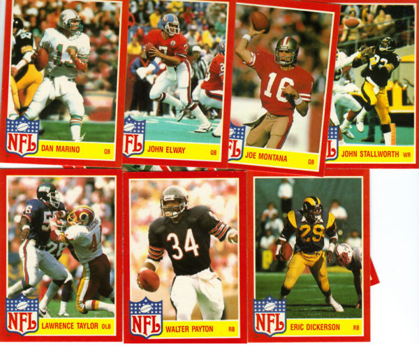 1985 Topps Glossy 11 Card Football Insert Set