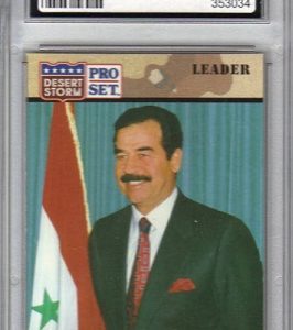 TCA 8 1991 Pro Set Saddam Hussein Card