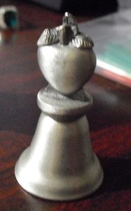 Miniature Pewter Apple Ringing Bell