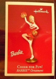 2002 Hallmark Barbie Cheerleader Ornament Card