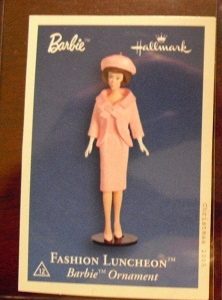 2005 Hallmark Barbie Fashion Luncheon Ornament Card